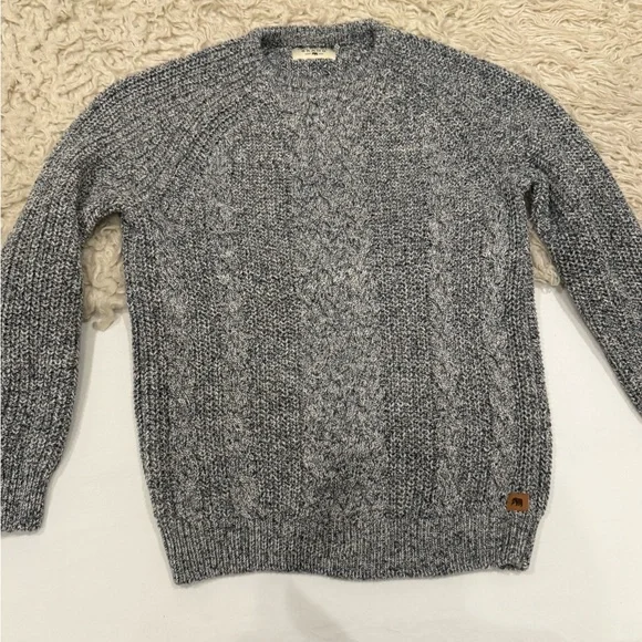 The Normal Brand Men's Black and White 100% Cotton Crewneck Sweater - Picture 3 of 4